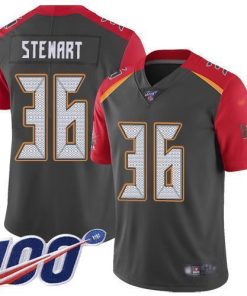 Nike Tampa Bay Buccaneers #36 M.J. Stewart Gray Men's Stitched NFL Limited Inverted Legend 100th Season Jersey Men's