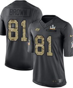 Nike Tampa Bay Buccaneers #81 Antonio Brown Black Men's Super Bowl LV Bound Stitched NFL Limited 2016 Salute to Service Jersey Men's
