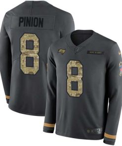 Nike Tampa Bay Buccaneers #8 Bradley Pinion Anthracite Salute to Service Men's Stitched NFL Limited Therma Long Sleeve Jersey Men's
