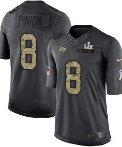 Nike Tampa Bay Buccaneers #8 Bradley Pinion Black Men's Super Bowl LV Bound Stitched NFL Limited 2016 Salute to Service Jersey Men's