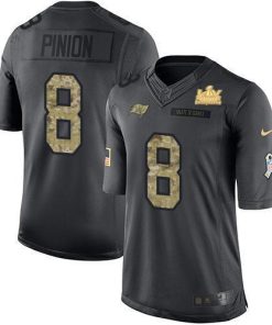 Nike Tampa Bay Buccaneers #8 Bradley Pinion Black Men's Super Bowl LV Champions Patch NFL Limited 2016 Salute to Service Jersey Men's