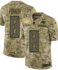Nike Tampa Bay Buccaneers #8 Bradley Pinion Camo Men's Super Bowl LV Champions Patch Stitched NFL Limited 2018 Salute To Service Jersey Men's