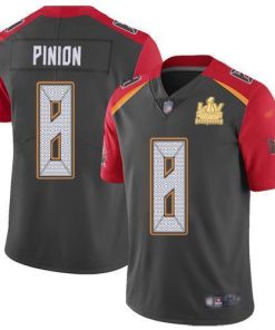 Nike Tampa Bay Buccaneers #8 Bradley Pinion Gray Men's Super Bowl LV Champions Patch Stitched NFL Limited Inverted Legend Jersey Men's