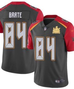 Nike Tampa Bay Buccaneers #84 Cameron Brate Gray Men's Super Bowl LV Champions Patch Stitched NFL Limited Inverted Legend Jersey Men's