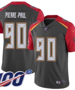 Nike Tampa Bay Buccaneers #90 Jason Pierre-Paul Gray Men's Stitched NFL Limited Inverted Legend 100th Season Jersey Men's