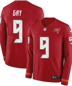 Nike Tampa Bay Buccaneers #9 Matt Gay Red Team Color Men's Stitched NFL Limited Therma Long Sleeve Jersey Men's
