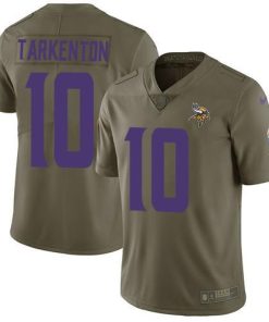 Nike Vikings #10 Fran Tarkenton Olive Men's Stitched NFL Limited 2017 Salute To Service Jersey