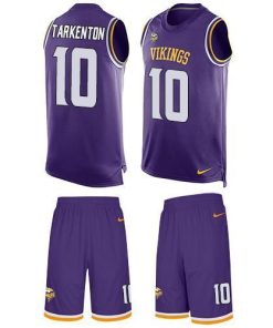 Nike Vikings #10 Fran Tarkenton Purple Team Color Men's Stitched NFL Limited Tank Top Suit Jersey
