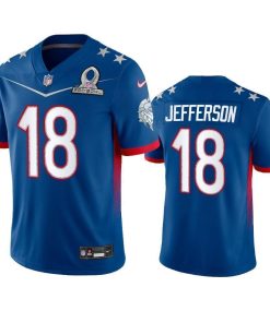 Nike Vikings #18 Justin Jefferson Men's NFL 2022 NFC Pro Bowl Game Jersey Royal