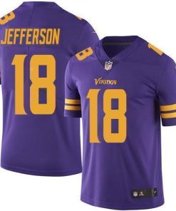 Nike Vikings #18 Justin Jefferson Purple Men's Stitched NFL Limited Rush Jersey