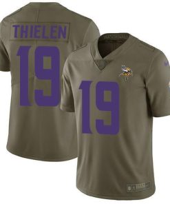 Nike Vikings #19 Adam Thielen Olive Men's Stitched NFL Limited 2017 Salute To Service Jersey