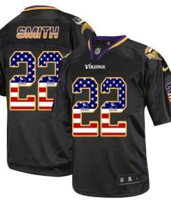 Nike Vikings #22 Harrison Smith Black Men's Stitched NFL Elite USA Flag Fashion Jersey