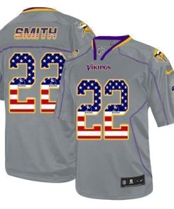 Nike Vikings #22 Harrison Smith Grey Men's Stitched NFL Elite USA Flag Fashion Jersey