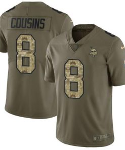 Nike Vikings #8 Kirk Cousins Olive/Camo Men's Stitched NFL Limited 2017 Salute To Service Jersey