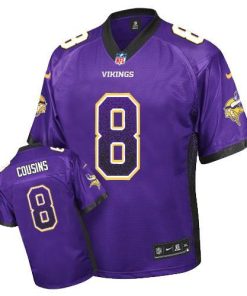 Nike Vikings #8 Kirk Cousins Purple Team Color Men's Stitched NFL Elite Drift Fashion Jersey