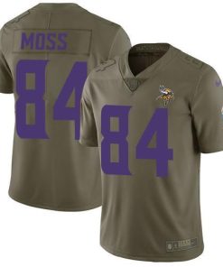 Nike Vikings #84 Randy Moss Olive Men's Stitched NFL Limited 2017 Salute To Service Jersey