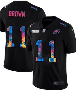 Philadelphia Eagles #11 A.J. Brown Men's Nike Multi-Color Black 2020 NFL Crucial Catch Vapor Untouchable Limited Jersey