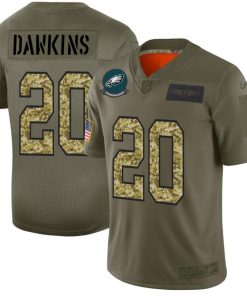Philadelphia Eagles #20 Brian Dawkins Men's Nike 2019 Olive Camo Salute To Service Limited NFL Jersey