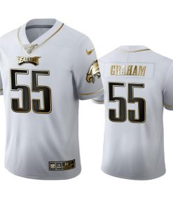 Philadelphia Eagles #55 Brandon Graham Men's Nike White Golden Edition Vapor Limited NFL 100 Jersey