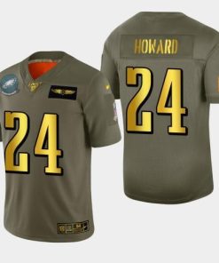 Philadelphia Philadelphia Eagles #24 Jordan Howard Men's Nike Olive Gold 2019 Salute to Service Limited NFL 100 Jersey Men's