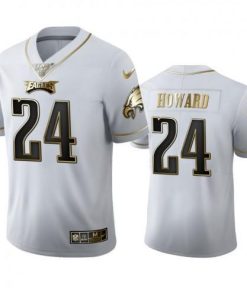 Philadelphia Philadelphia Eagles #24 Jordan Howard Men's Nike White Golden Edition Vapor Limited NFL 100 Jersey Men's