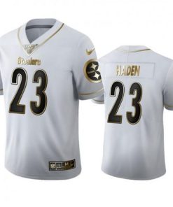 Pittsburgh Pittsburgh Steelers #23 Joe Haden Men's Nike White Golden Edition Vapor Limited NFL 100 Jersey Men's