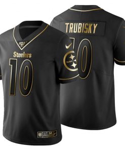 Pittsburgh Steelers #10 Mitchell Trubisky Men's Nike Black Golden Limited NFL 100 Jersey