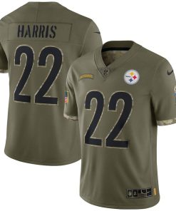 Pittsburgh Steelers #22 Najee Harris Nike Men's 2022 Salute To Service Limited Jersey - Olive