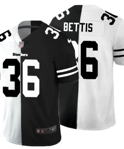 Pittsburgh Steelers #36 Jerome Bettis Men's Black V White Peace Split Nike Vapor Untouchable Limited NFL Jersey