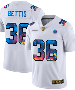 Pittsburgh Steelers #36 Jerome Bettis Men's White Nike Multi-Color 2020 NFL Crucial Catch Limited NFL Jersey