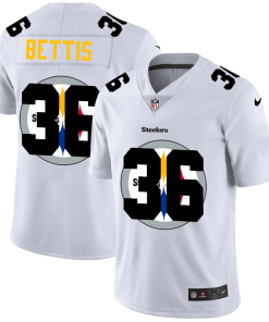 Pittsburgh Steelers #36 Jerome Bettis White Men's Nike Team Logo Dual Overlap Limited NFL Jersey