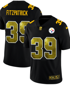 Pittsburgh Steelers #39 Minkah Fitzpatrick Men's Black Nike Golden Sequin Vapor Limited NFL Jersey