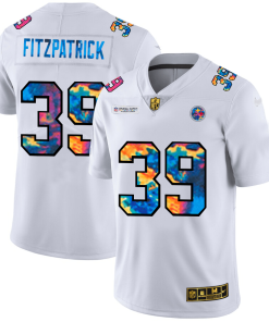 Pittsburgh Steelers #39 Minkah Fitzpatrick Men's White Nike Multi-Color 2020 NFL Crucial Catch Limited NFL Jersey