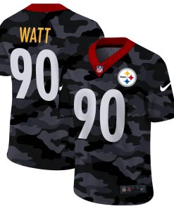 Pittsburgh Steelers #90 T.J. Watt Men's Nike 2020 Black CAMO Vapor Untouchable Limited Stitched NFL Jersey