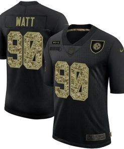 Pittsburgh Steelers #90 T.J. Watt Men's Nike 2020 Salute To Service Camo Limited NFL Jersey Black