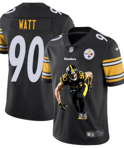 Pittsburgh Steelers #90 T.J. Watt Men's Nike Player Signature Moves Vapor Limited NFL Jersey Black