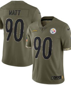 Pittsburgh Steelers #90 T.J. Watt Nike Men's 2022 Salute To Service Limited Jersey - Olive