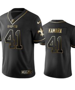 Saints #41 Alvin Kamara Men's Stitched NFL Vapor Untouchable Limited Black Golden Jersey
