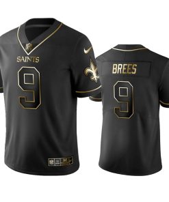 Saints #9 Drew Brees Men's Stitched NFL Vapor Untouchable Limited Black Golden Jersey