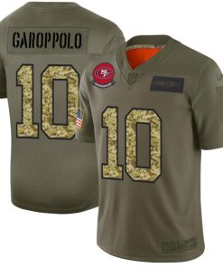 San Francisco 49ers #10 Jimmy Garoppolo Men's Nike 2019 Olive Camo Salute To Service Limited NFL Jersey