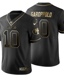 San Francisco 49ers #10 Jimmy Garoppolo Men's Nike Black Golden Limited NFL 100 Jersey
