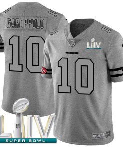 San Francisco 49ers #10 Jimmy Garoppolo Men's Nike Gray Super Bowl LIV 2020 Gridiron II Vapor Untouchable Limited NFL Jersey