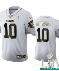 San Francisco 49ers #10 Jimmy Garoppolo Men's Nike White Golden Super Bowl LIV 2020 Edition Vapor Limited NFL 100 Jersey