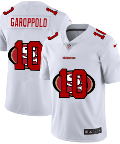 San Francisco 49ers #10 Jimmy Garoppolo White Men's Nike Team Logo Dual Overlap Limited NFL Jersey