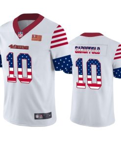 San Francisco 49ers #10 Jimmy Garoppolo White Men's Nike Team Logo USA Flag Vapor Untouchable Limited NFL Jersey