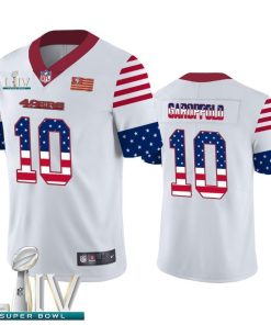 San Francisco 49ers #10 Jimmy Garoppolo White Super Bowl LIV 2020 Men's Nike Team Logo USA Flag Vapor Untouchable Limited NFL Jersey