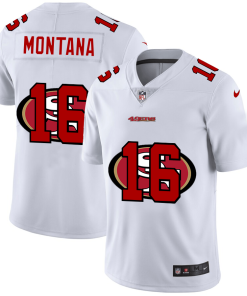 San Francisco 49ers #16 Joe Montana White Men's Nike Team Logo Dual Overlap Limited NFL Jersey