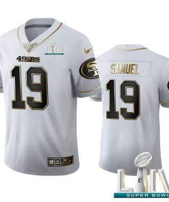 San Francisco 49ers #19 Deebo Samuel Men's Nike White Golden Super Bowl LIV 2020 Edition Vapor Limited NFL 100 Jersey