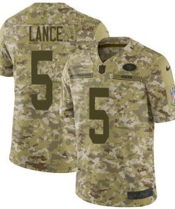 San Francisco 49ers #5 Trey Lance Camo Men's Stitched NFL Limited 2018 Salute To Service Jersey
