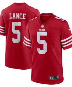 San Francisco 49ers #5 Trey Lance Nike Men's 2022 Player Game Jersey - Scarlet